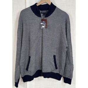 NEW Daniel Cremieux Extra Fine Merino Wool Sweater Men's XL Navy Full Zip NWT